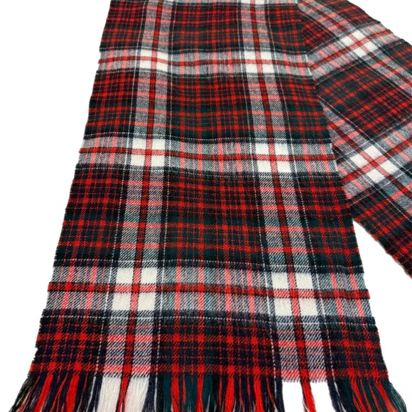 Johnstons of Elgin Scotland Wool Tartan Scarf – Dress McDonald Plaid – 12" x 55" - Picture 6 of 8